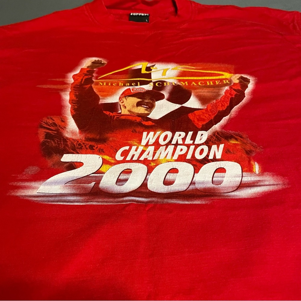 Michael Schumacher F1 World Champion 2000 Racing Ferrari T-Shirt Vintage Size L